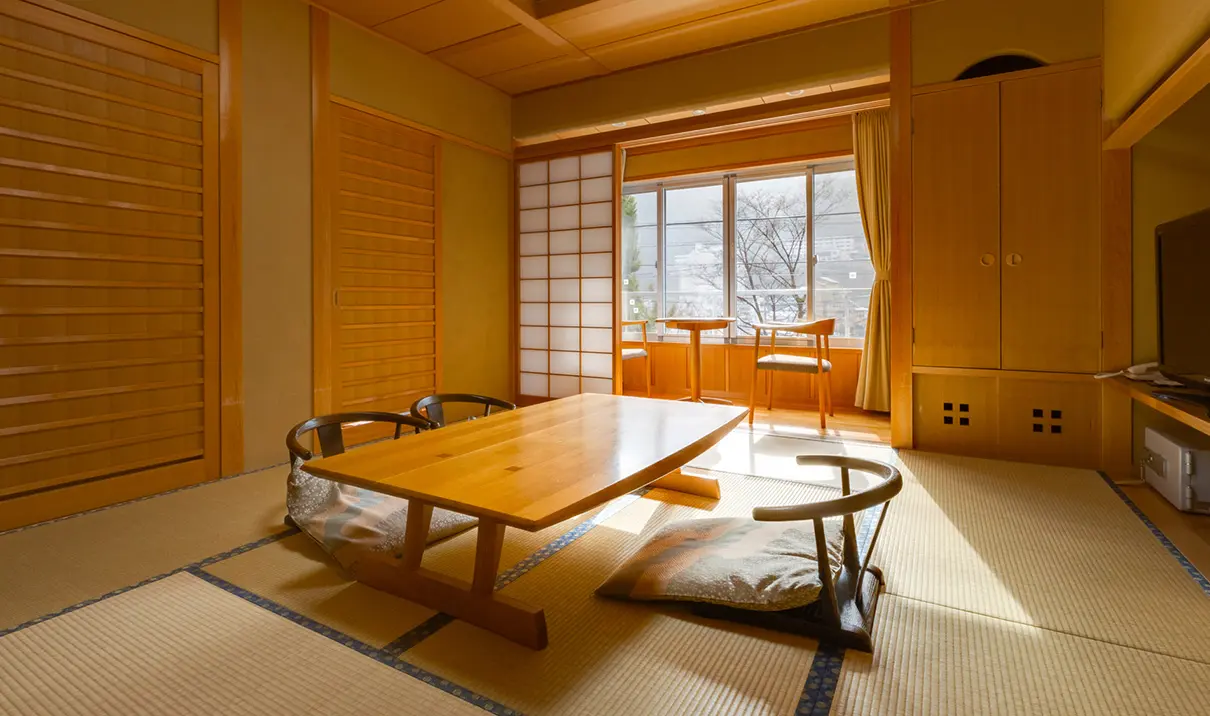 Suite of Japanese-Western rooms with an indoor hot spring